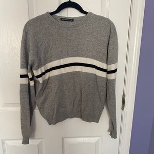 NWOT brandy grey stripped sweater